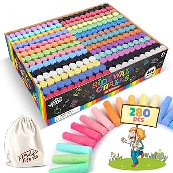 Amazon.com: 280PCS Sidewalk Chalks in 24 Colors: Washable